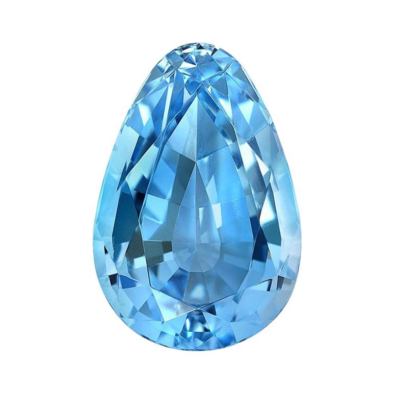 Aquamarine Ring Necklace Gem 13.39 Carat Pear Shape Loose Gemstone