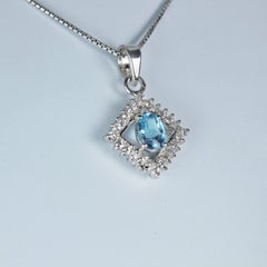 Pendentif aigue-marine naturelle