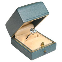 Natural Aquamarine Ring. 1.60ct Round Aquamarine Engagement Ring Platinum