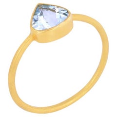 Natural Aquamarine Ring 18K Gold