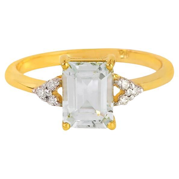 Natural Aquamarine Ring 18K gold