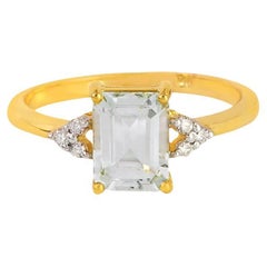 Natural Aquamarine Ring 18K gold