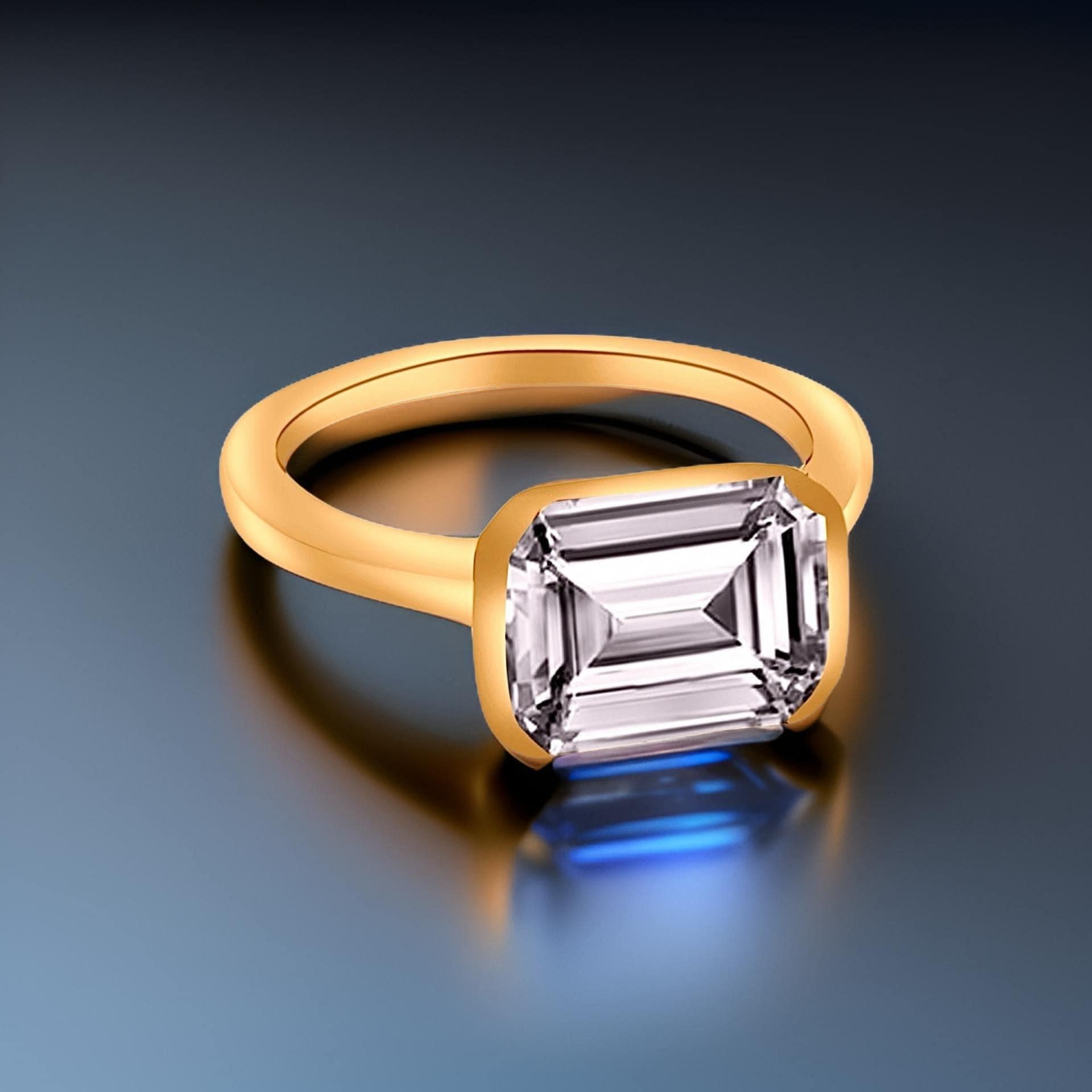Bague aigue-marine naturelle 6,5 or jaune 14 carats certifiée TCW 2,94 en vente 7