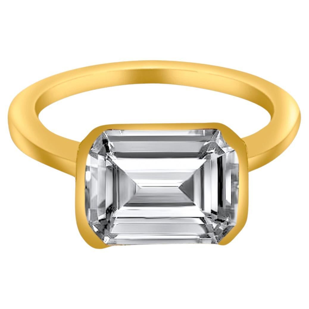 Natural Aquamarine Ring 6.5 14k Yellow Gold 2.94 TCW Certified