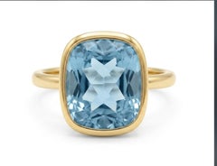 Natural Aquamarine Ring in 14k Gold
