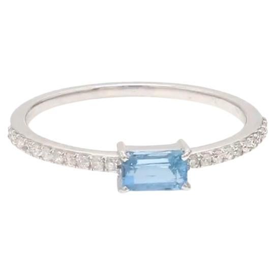Natural aquamarine ring in 14k gold