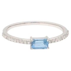 Natural aquamarine ring in 14k gold