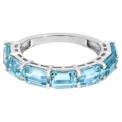 Natural aquamarine ring in 18k gold en venta