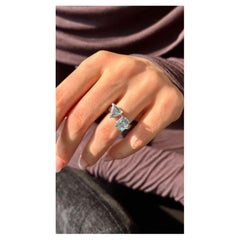 Natural Aquamarine Ring Size 6.5 14k Gold 3.77 TCW Certified