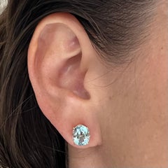 Natural Aquamarine Stud Earrings 14k Gold 5.30 TCW Certified $2950 121434