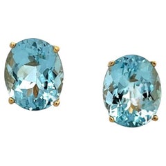 Orecchini con perno di acquamarina naturale in oro 14k 5,30 TCW certificati $2950 121434
