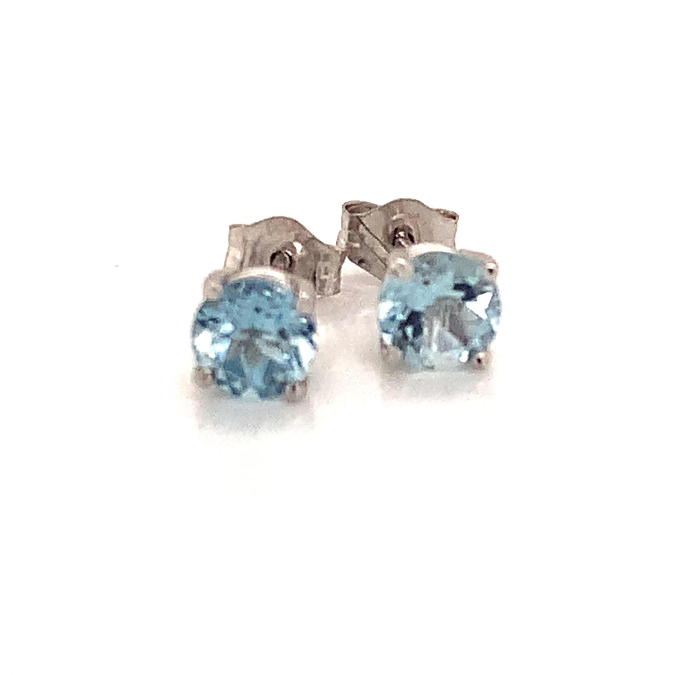 aquamarine bar earrings