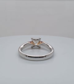 Natural Argyle Certified Pink and White Diamond Princess Cut Engagement Ring
