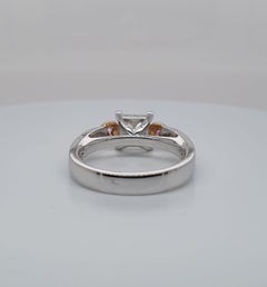 Natural Argyle Certified Pink and White Diamond Princess Cut & Heart Shaped Ring