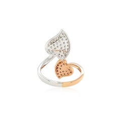Natural Argyle Pink Diamond White Diamond 18K Gold Cocktail Ring