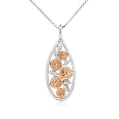 Natural Argyle Pink Diamond White Diamond Platinum Pendant Necklace