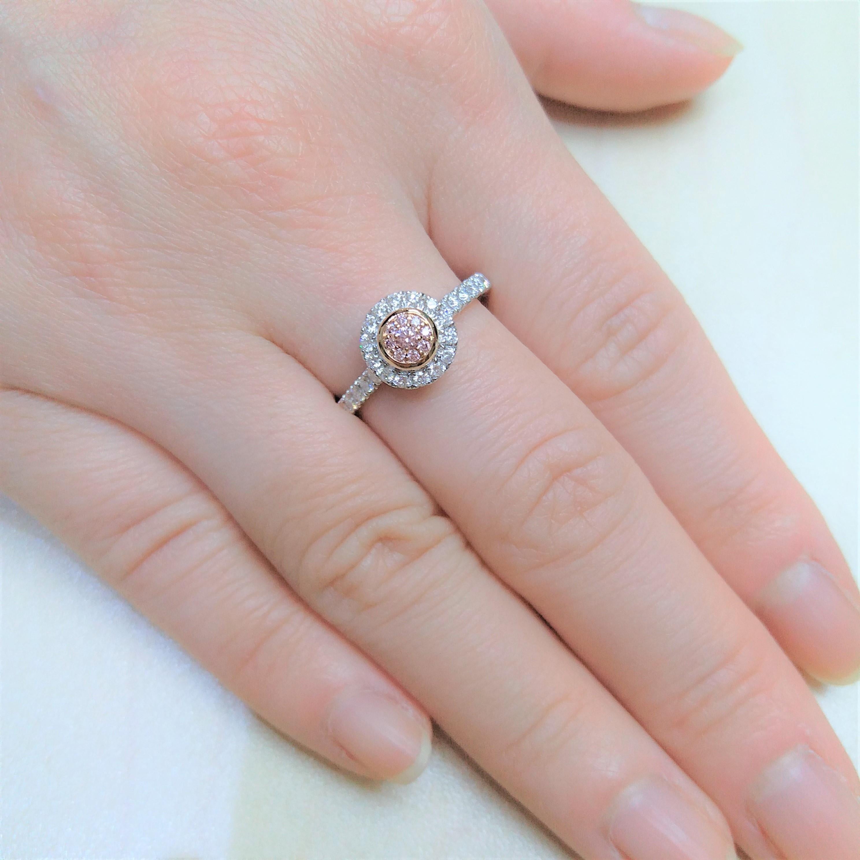 Argyle Natural Pink Diamond Anillo de compromiso de platino y oro rosa de 18 quilates en venta 1