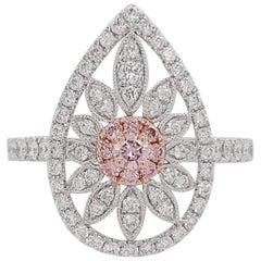 Natural Argyle Pink Diamond in Platinum 18 Karat Pink Gold Engagement Ring