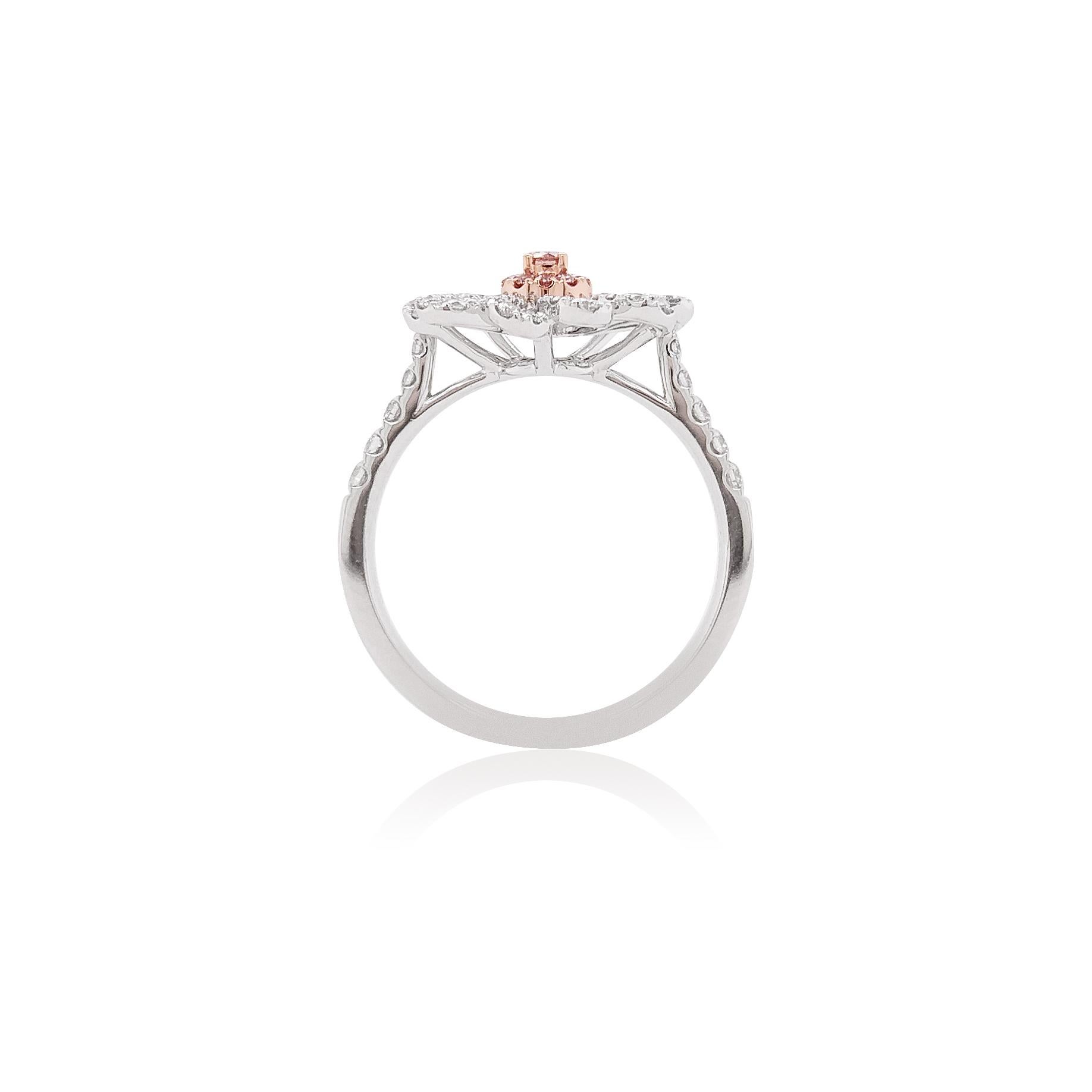 Natürlicher Argyle Pink Diamond Platin 18 Karat Roségold Verlobungsring (Zeitgenössisch) im Angebot