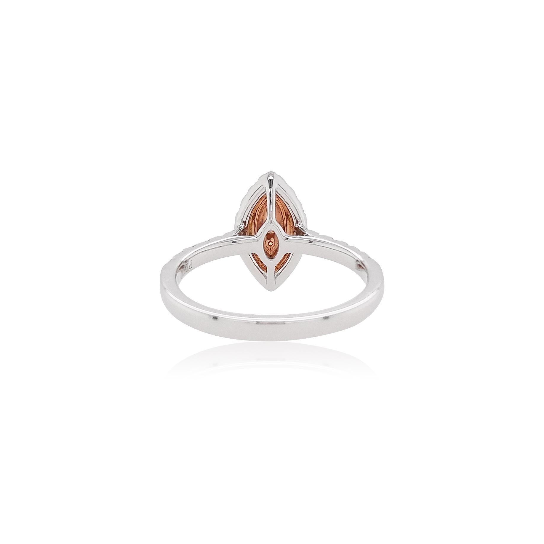 Cette délicate bague en platine met en valeur les brillants diamants roses Argyle au premier plan de son design. Les teintes spectaculaires des diamants roses sont parfaitement accentuées par le sertissage en or rose 18 carats et en platine, et par