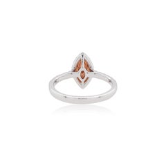 Natural Argyle Pink Diamond Platinum 18 Karat Pink Gold Engagement Ring