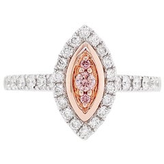 Natürlicher rosafarbener Argyle-Diamant in Platin und 18 Karat Roségold Verlobungsring