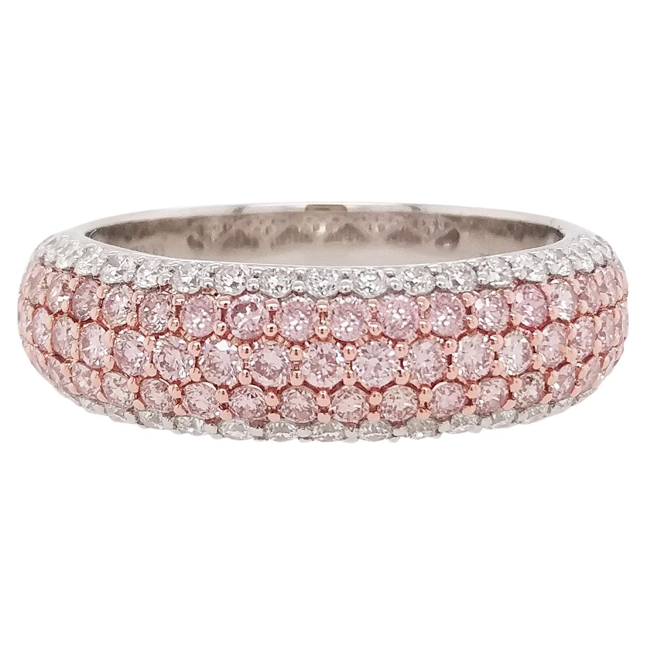 Natural Argyle Pink Diamond Platinum Band Ring