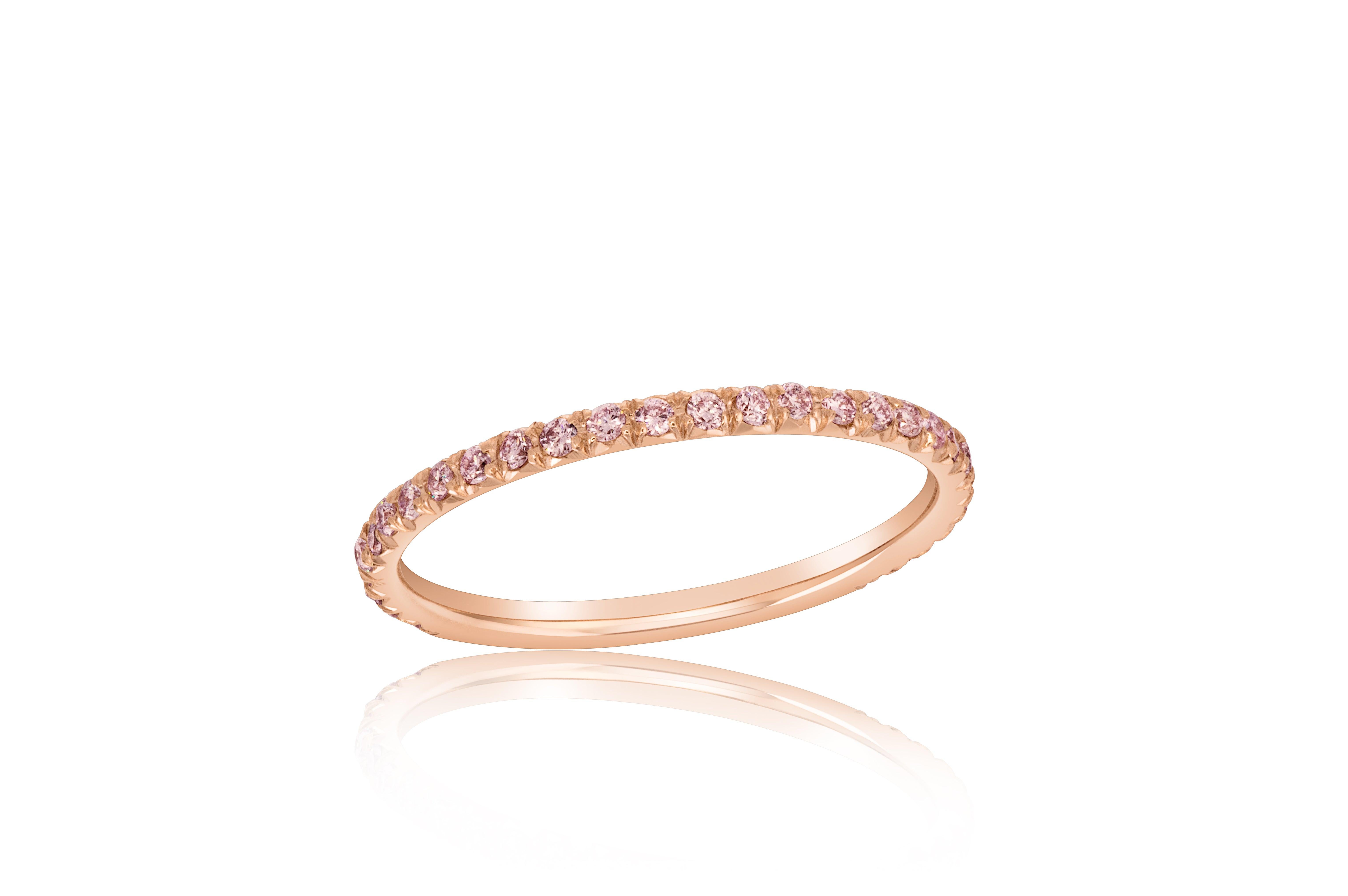 For Sale:  Natural Argyle Pink Diamond Wedding Band/Stackable Band 2