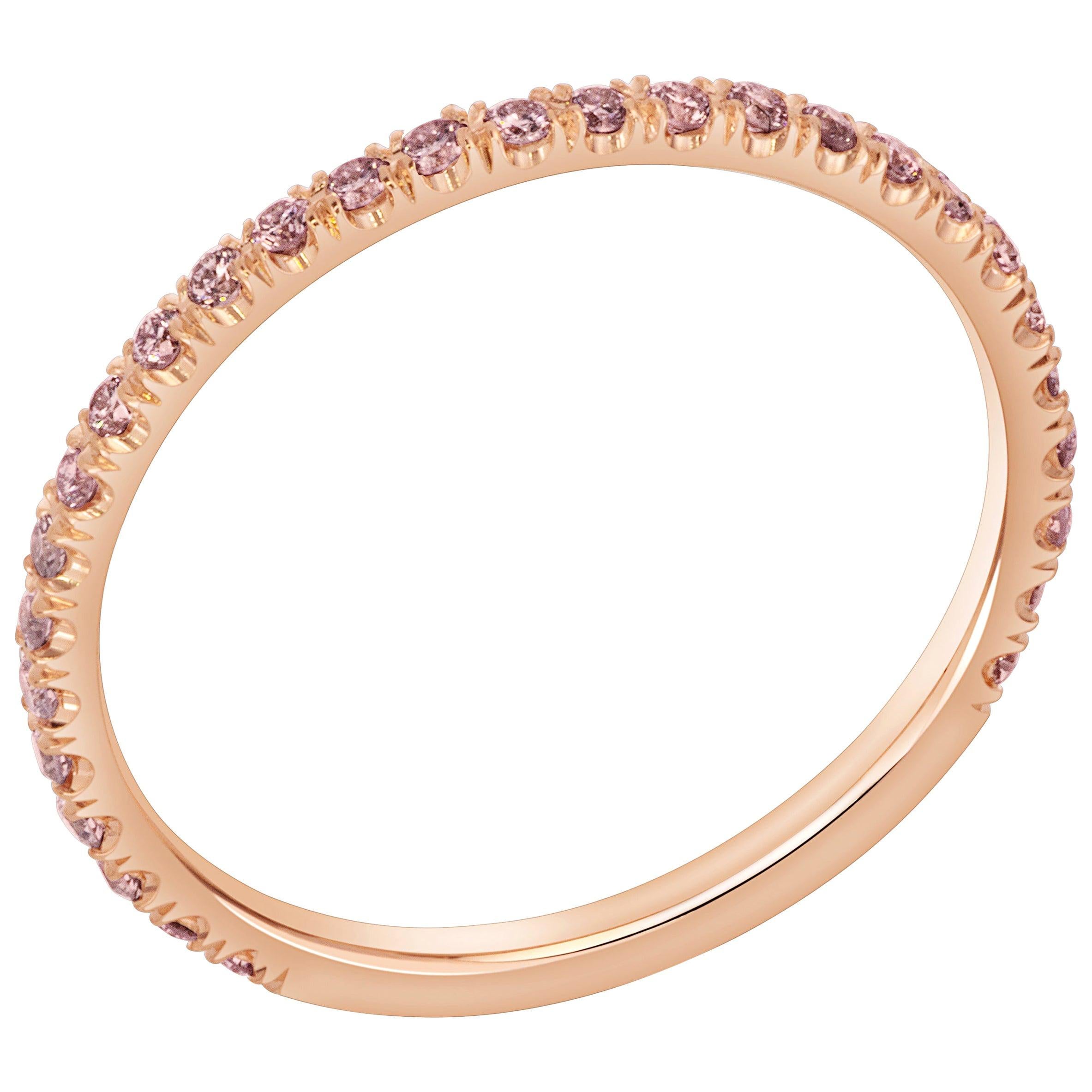 For Sale:  Natural Argyle Pink Diamond Wedding Band/Stackable Band