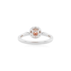 Natural Argyle Pink Diamond White Diamond Platinum Bridal Ring
