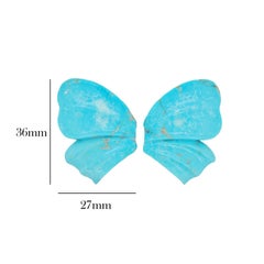 Natural Arizona Turquoise Hand Carved Butterfly Wings Loose Gemstone Brooch