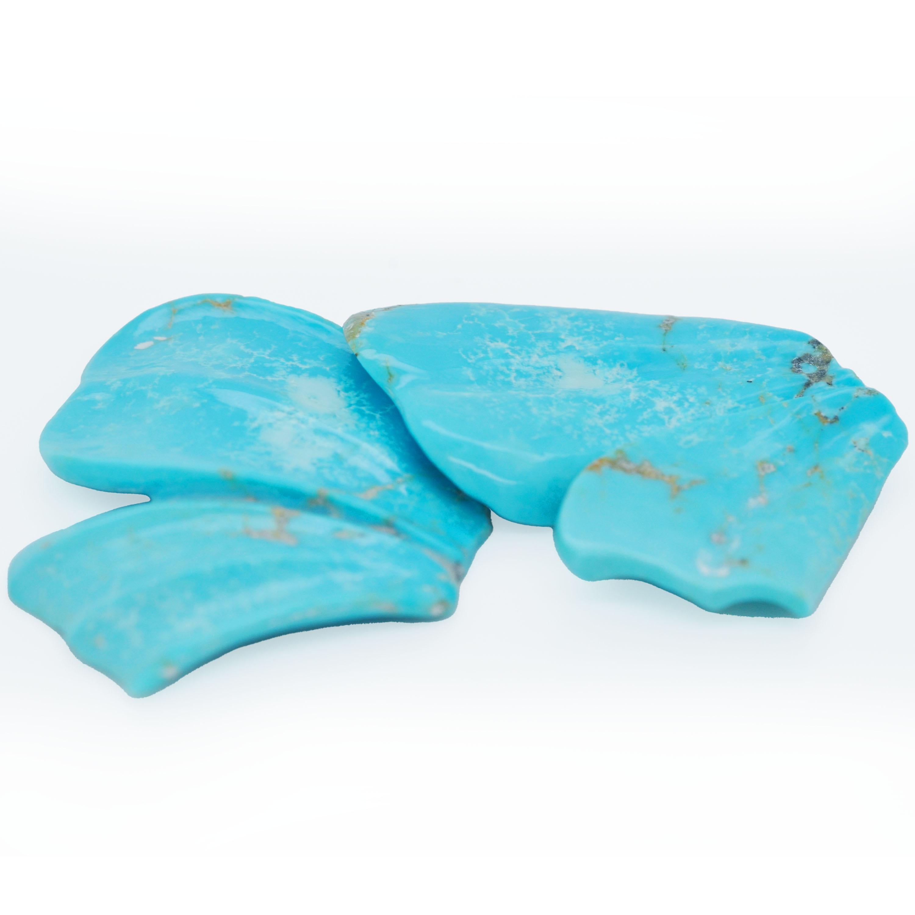 Mixed Cut Natural Arizona Turquoise Hand Carved Butterfly Wings Loose Gemstone Brooch For Sale