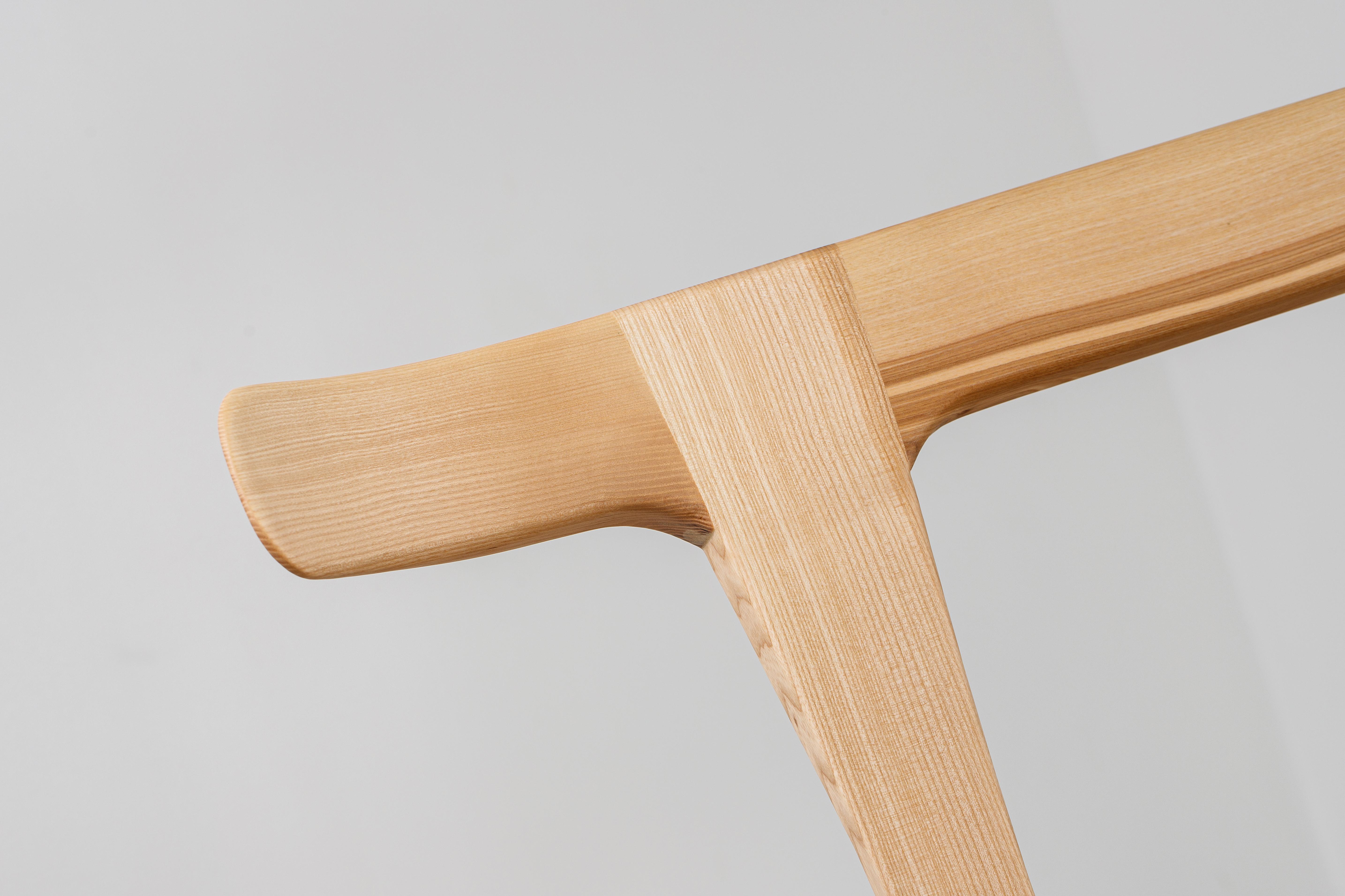 Contemporary Natural Ash Solid Wood Bench, Entryway Wood Bench For Sale
