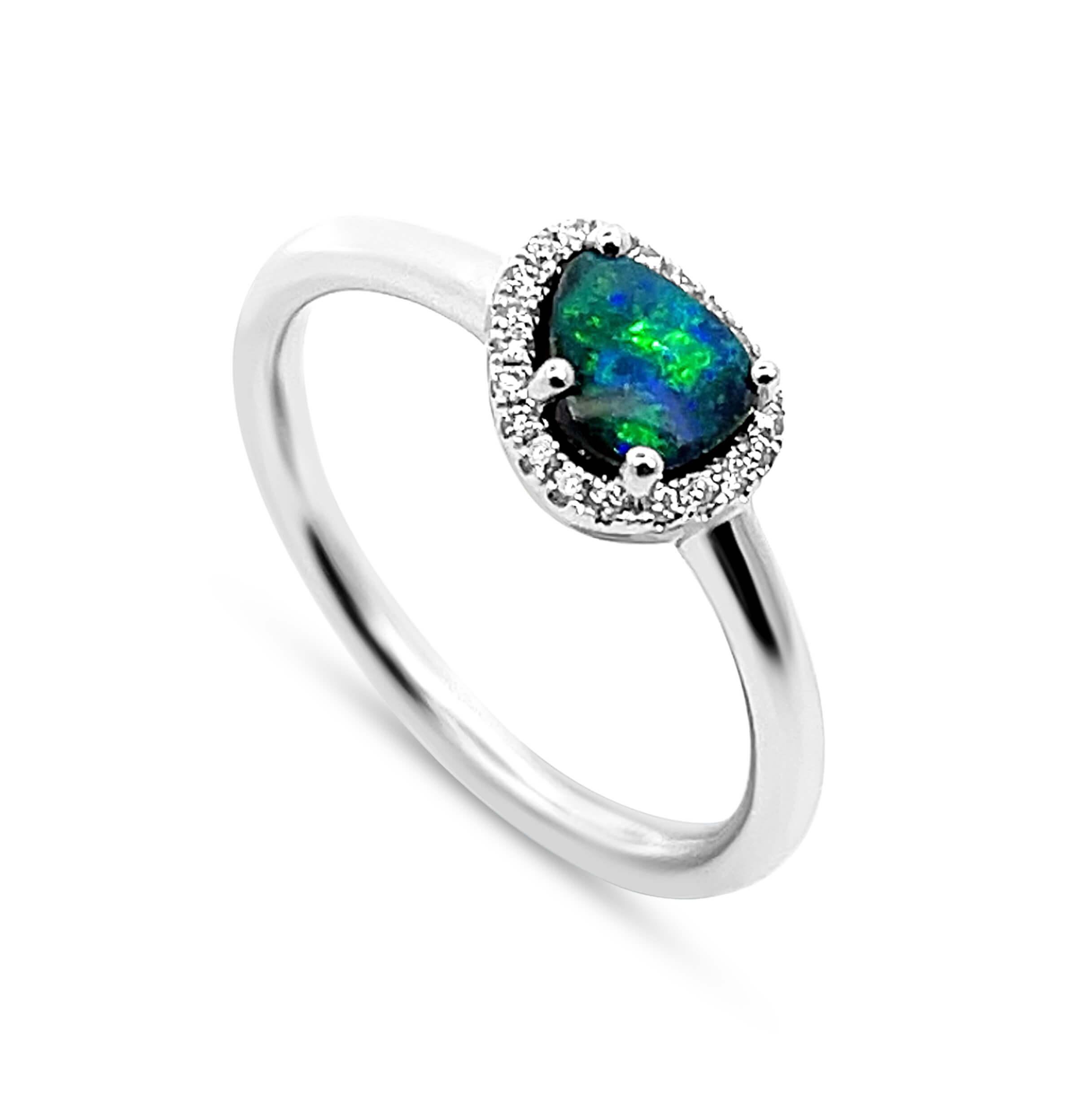 boulder opal engagement ring