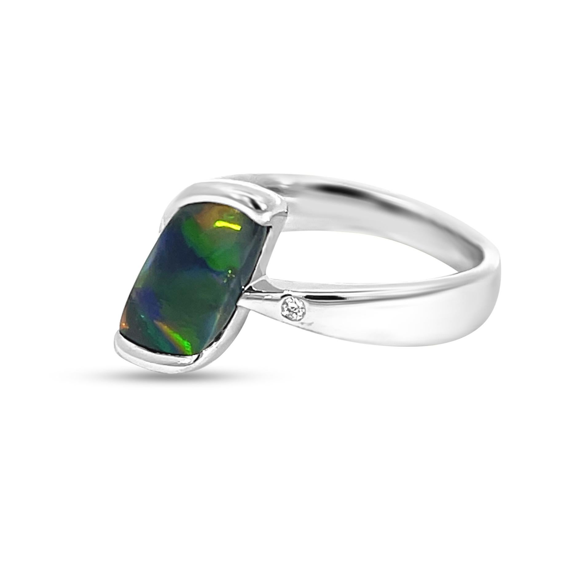 australian black opal engagement rings
