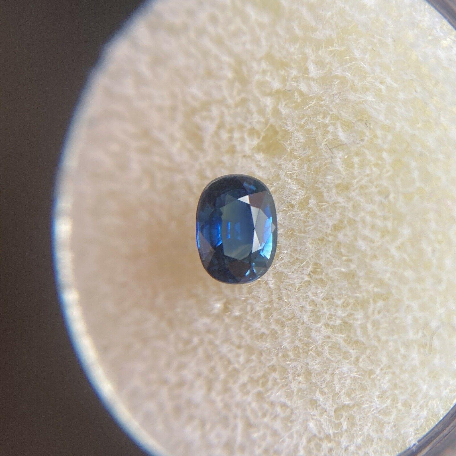 Natural Australian Deep Blue Sapphire 0.67ct Oval Cut Loose Gem In New Condition For Sale In Birmingham, GB