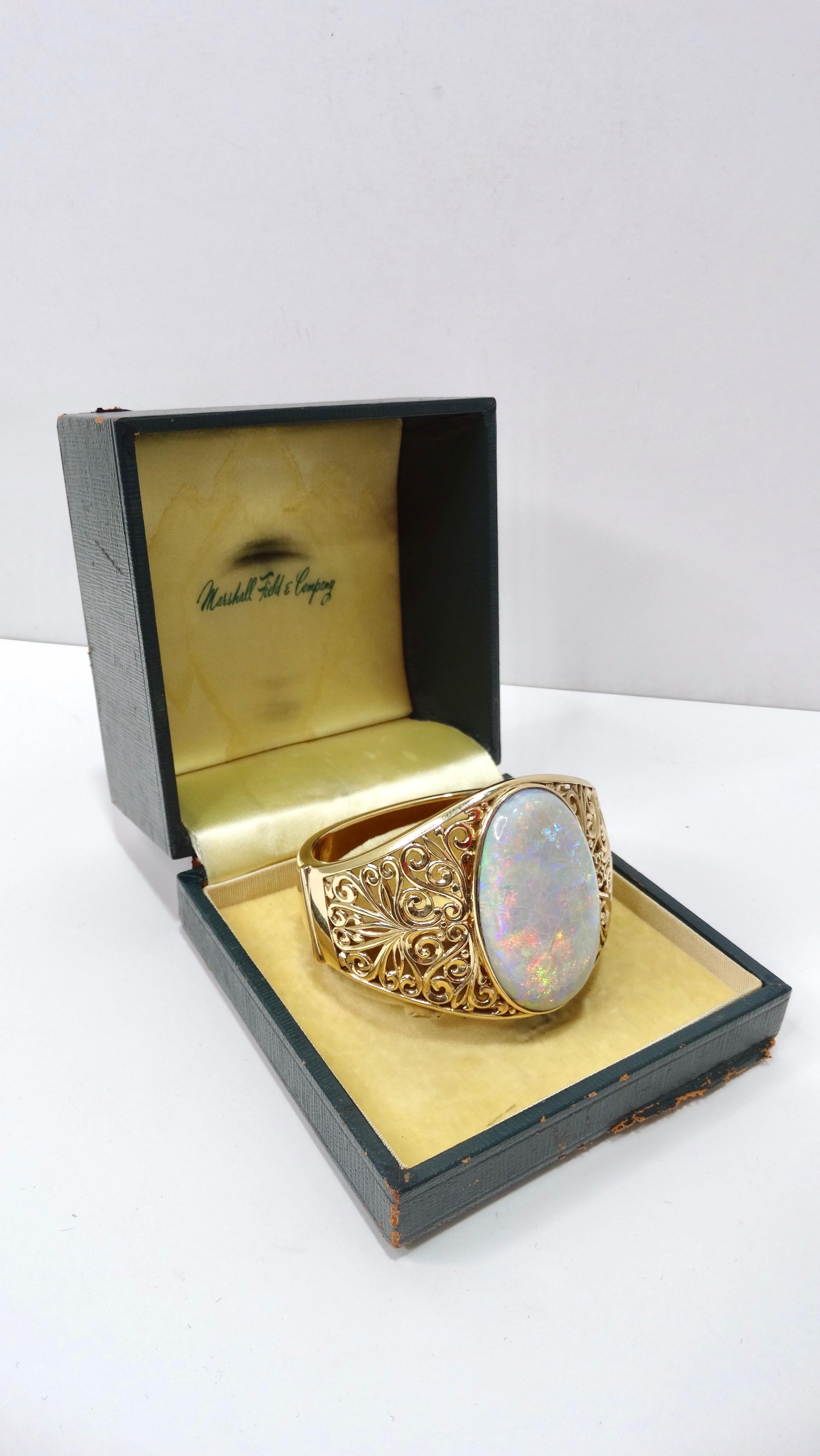 Oval Cut Australian Opal 87 carat  Cabochon Bracelet For Sale