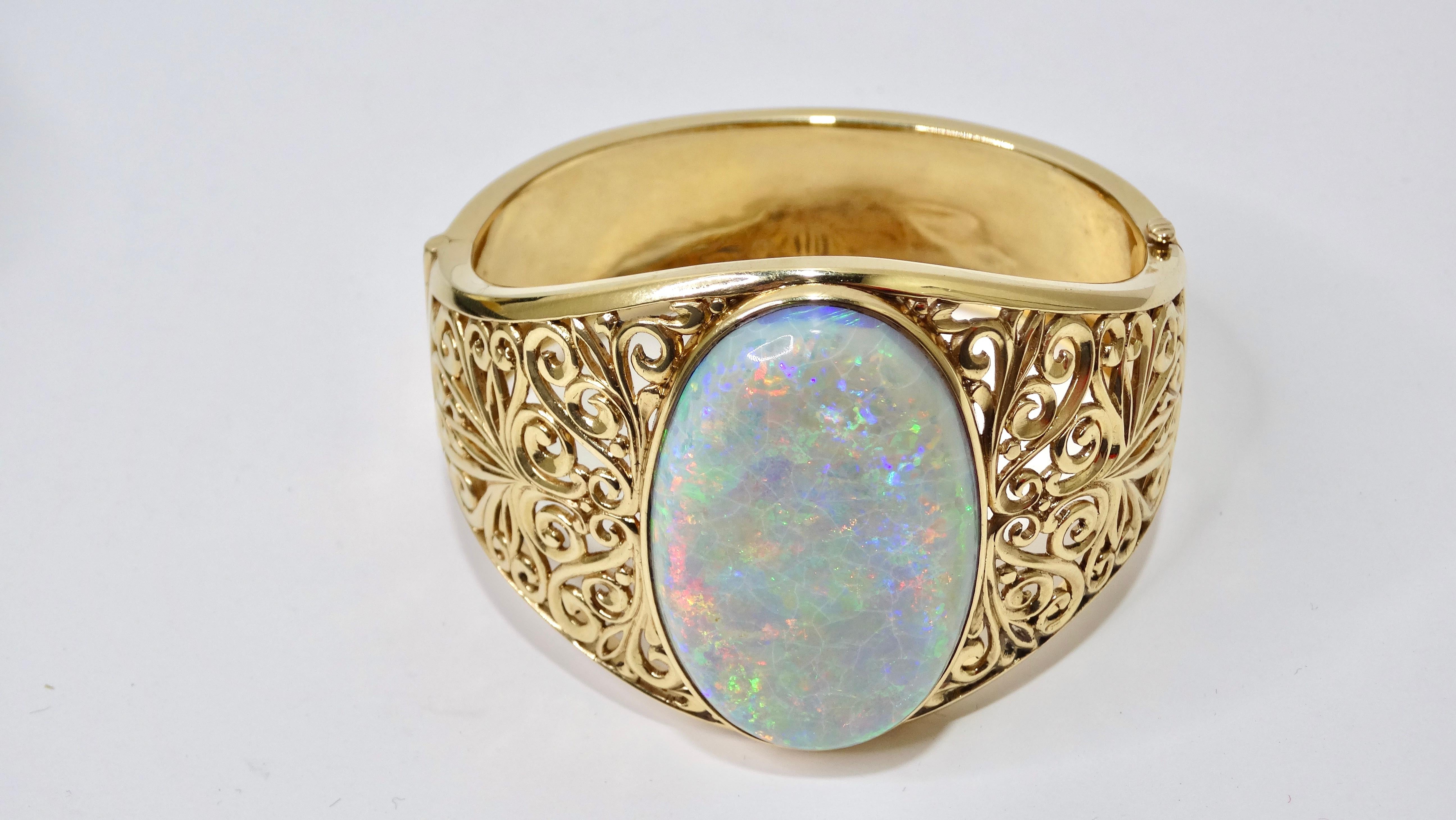 Australian Opal 87 carat  Cabochon Bracelet For Sale 2