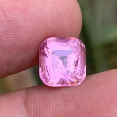 Natural Baby Pink Tourmaline Square Cushion Cut 4.86 Ct Loose Gemstone for Ring