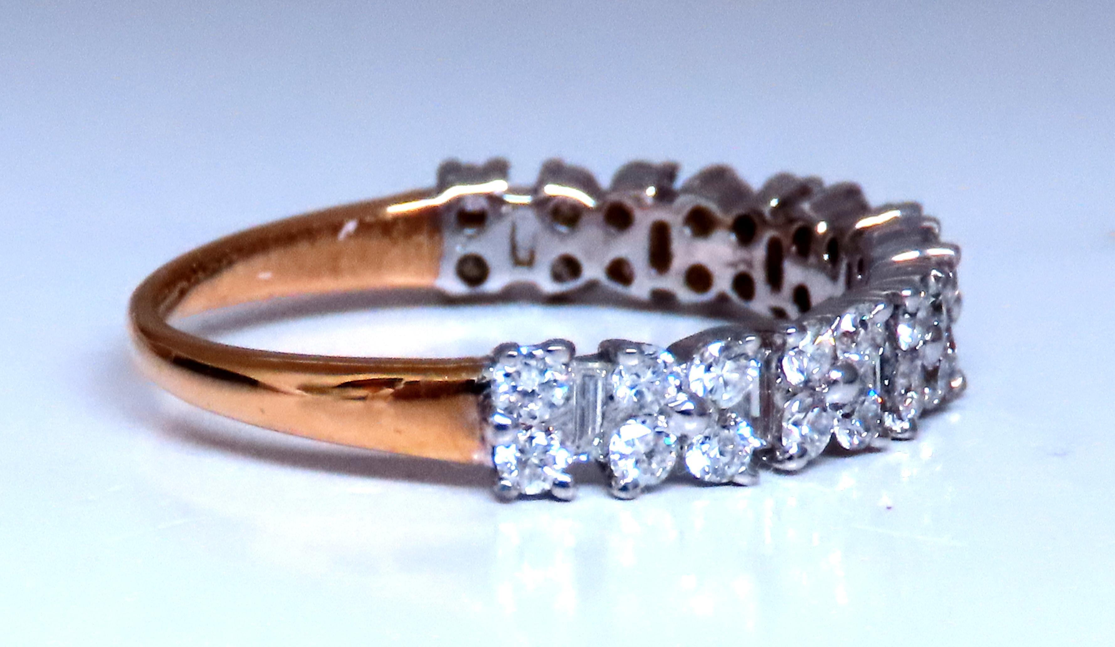 .75ct Natural Baguette & Round Diamonds Flat band.
Made to adjacent with your engagement ring
G-color Vs-2 Clarity
18kt yellow gold.
2.5 Grams
Size 7