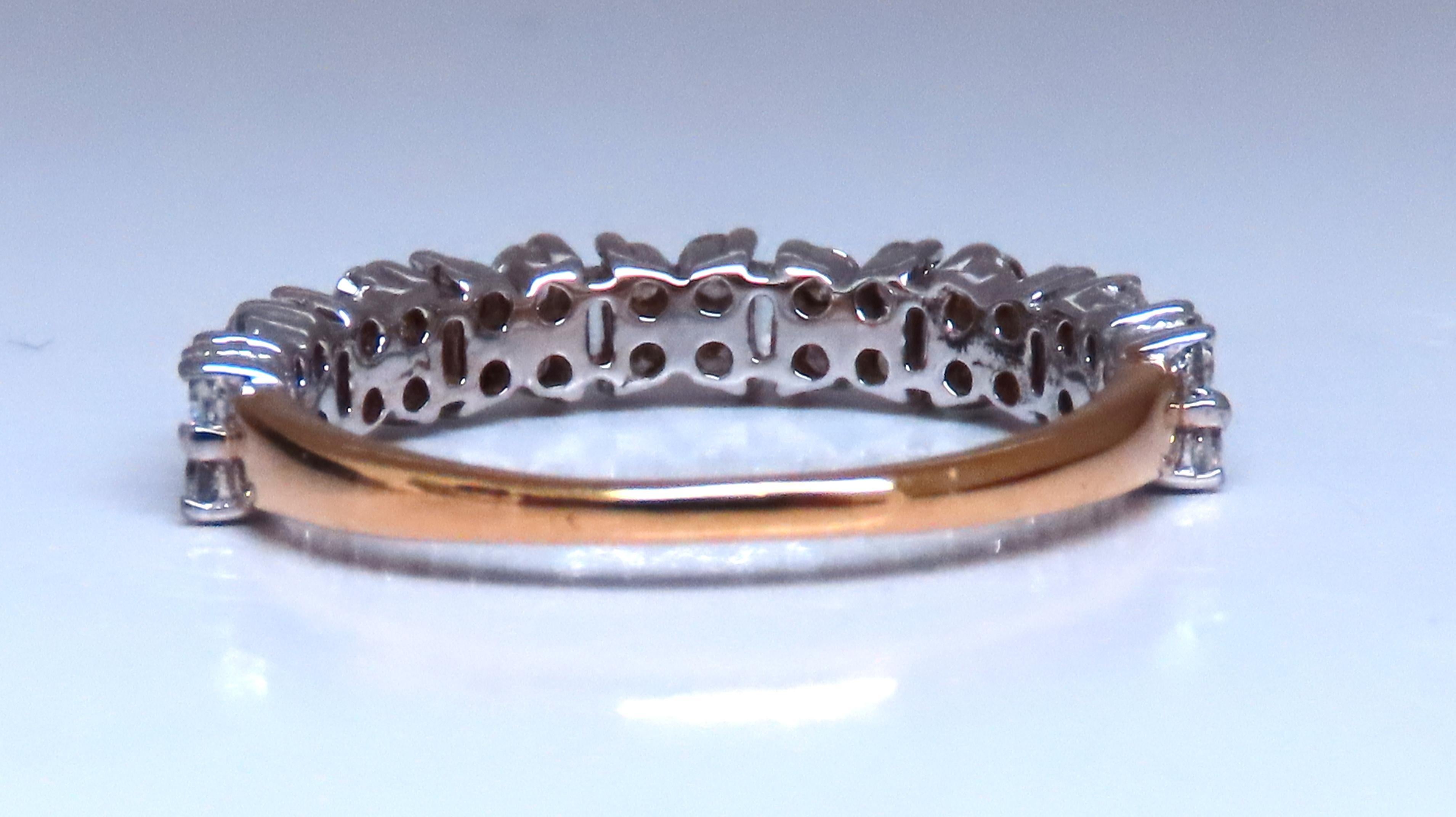 Taille baguette Bracelet 18 carats avec diamants baguettes et ronds naturels Réf. 12290 en vente