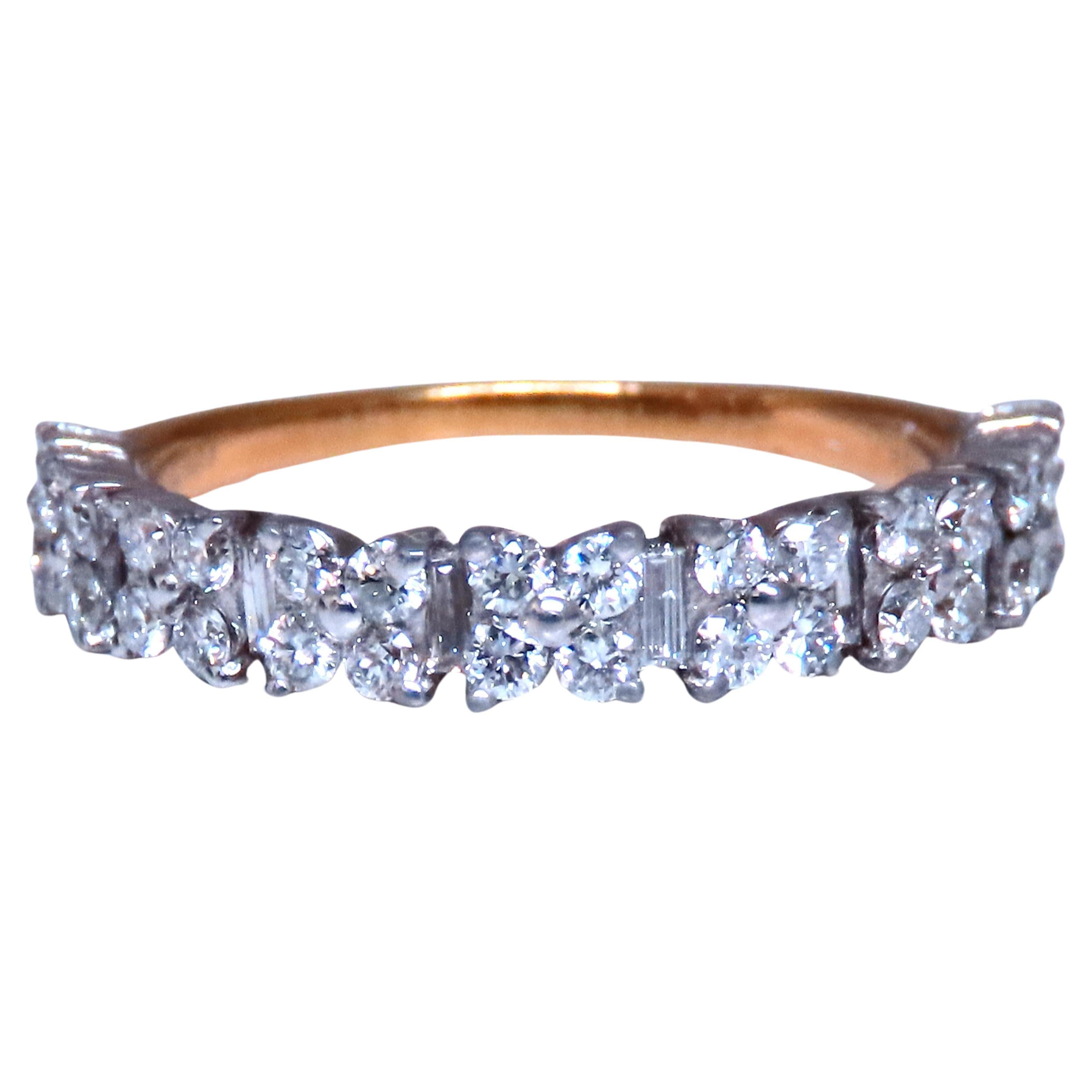 Natural Baguette & Round Diamonds Band 18kt Ref 12290 For Sale