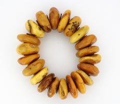 Natural Baltic Amber Bracelet in the Form of Tablets