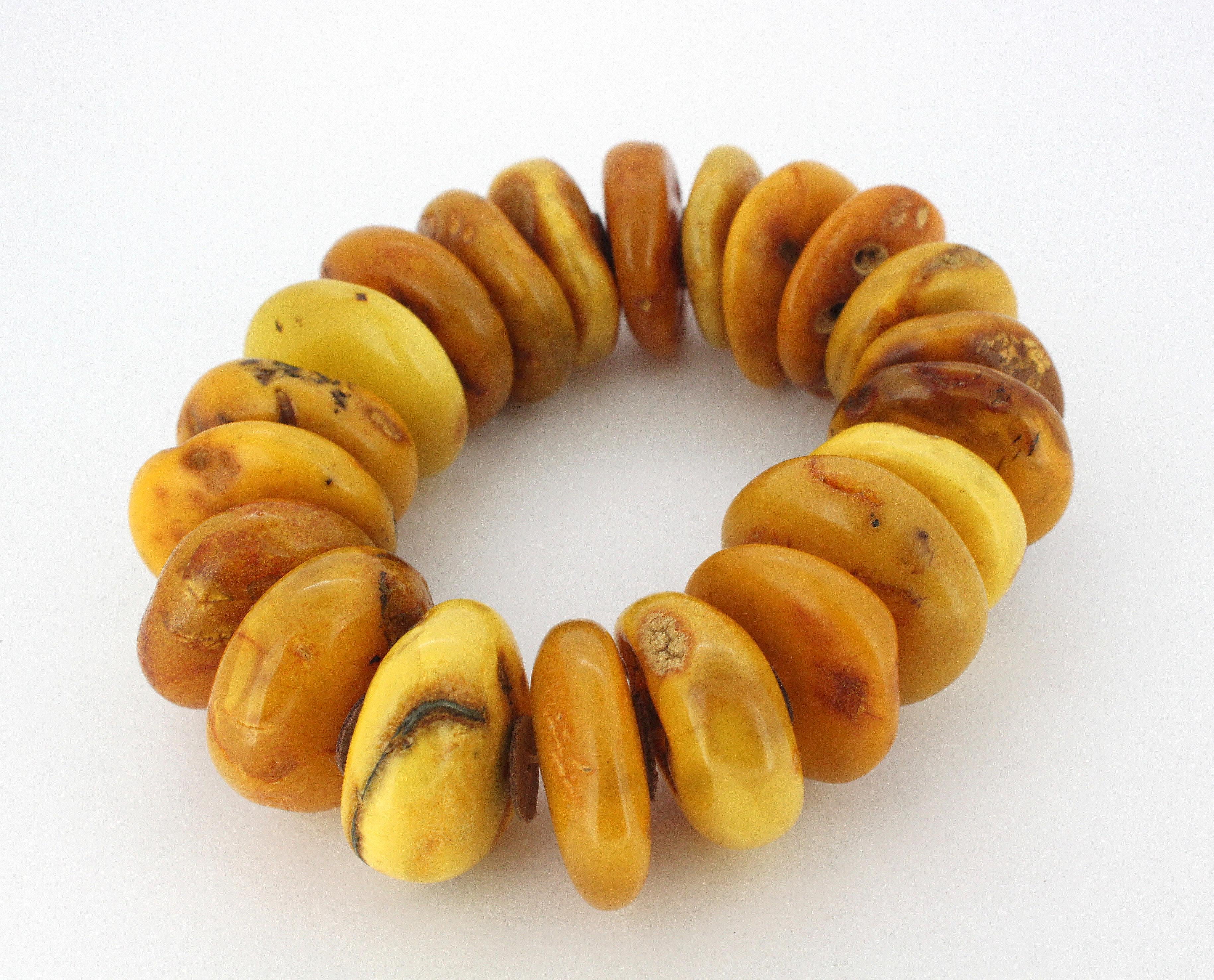 Women's Natural Baltic Amber Bracelet in the Form of Tablets For Sale