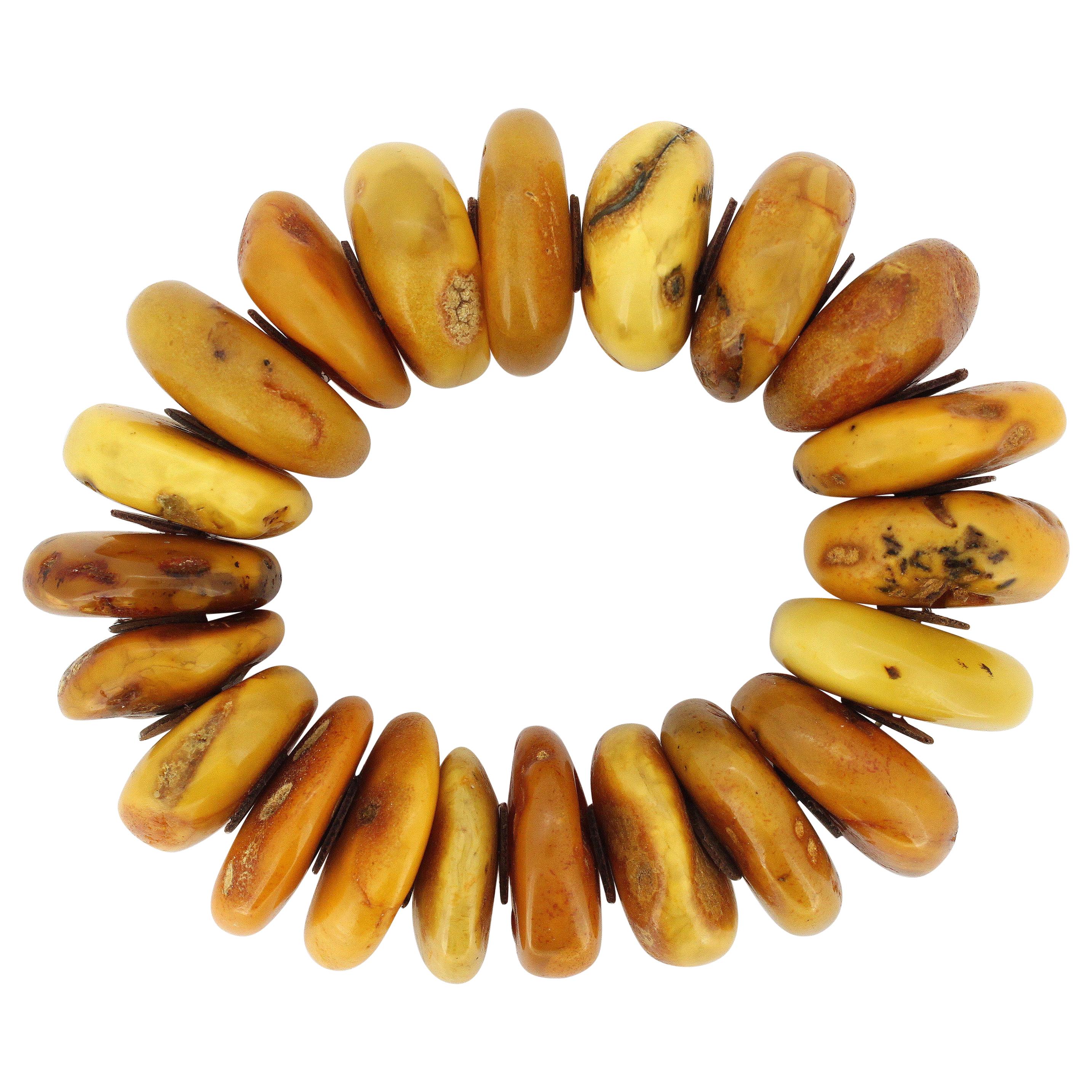 Natural Baltic Amber Bracelet in the Form of Tablets For Sale