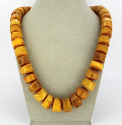 Natural Baltic Amber Necklace in the Form of Tablets