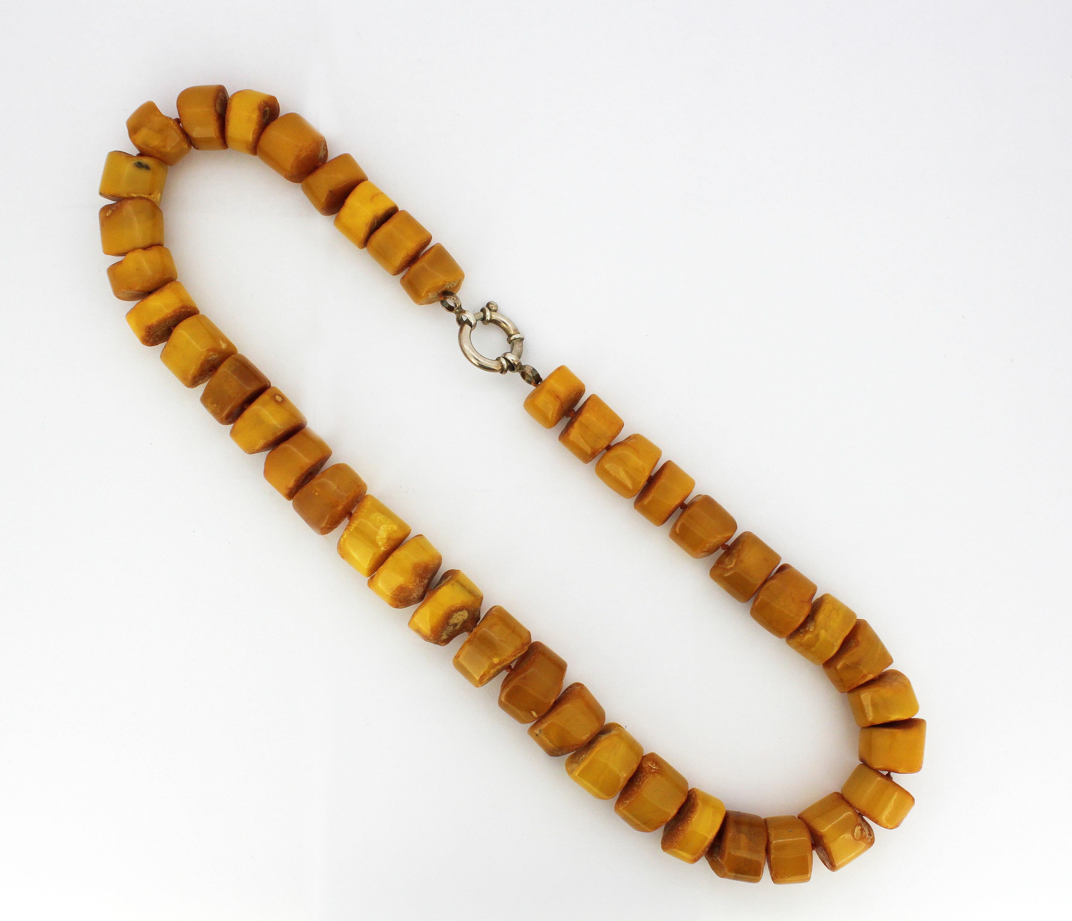 Natural Baltic AMBER NECKLACE Knotted Polished Oval Beads Various Color 11"&13" 
