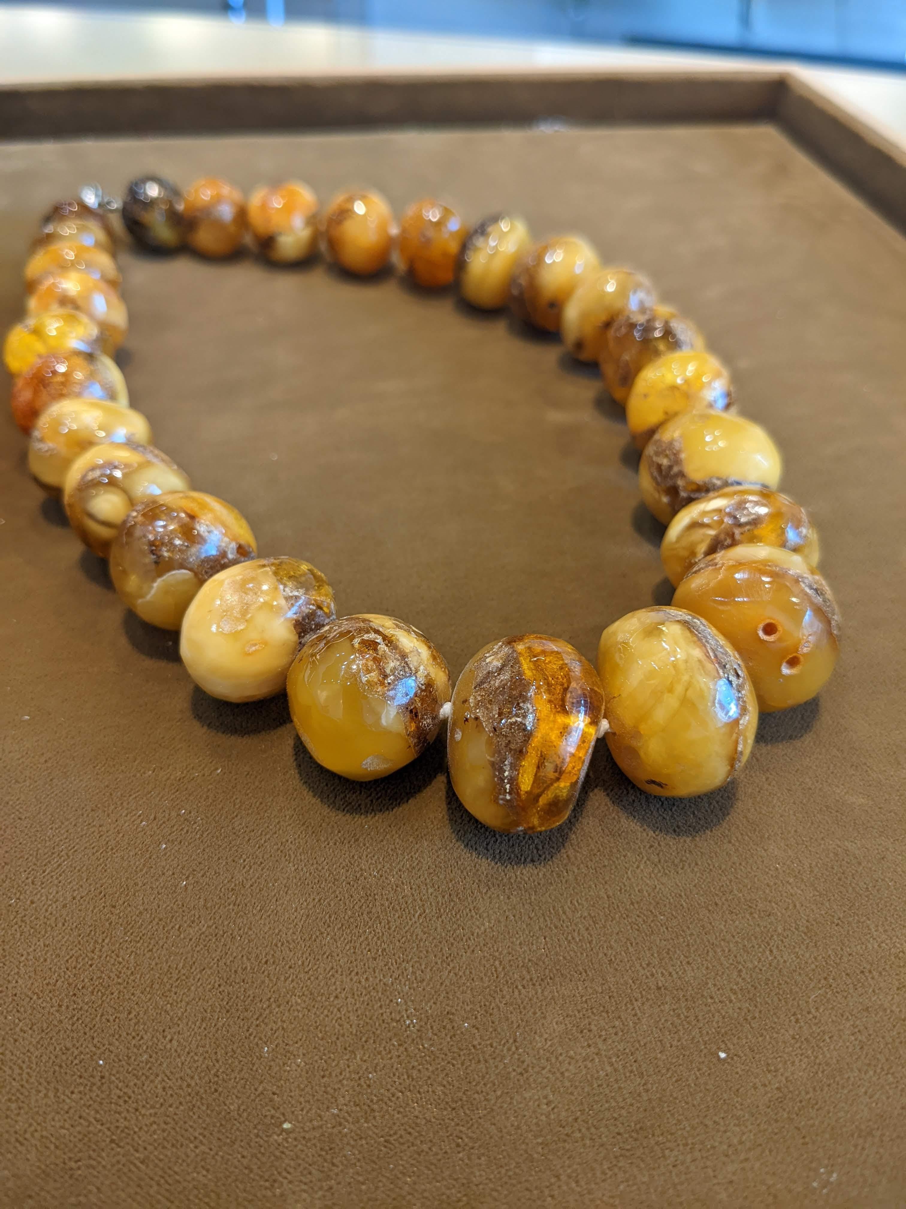 Artisan Natural Baltic Amber Rough Cut Beaded Necklace