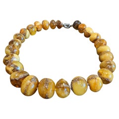 Natural Baltic Amber Rough Cut Beaded Necklace