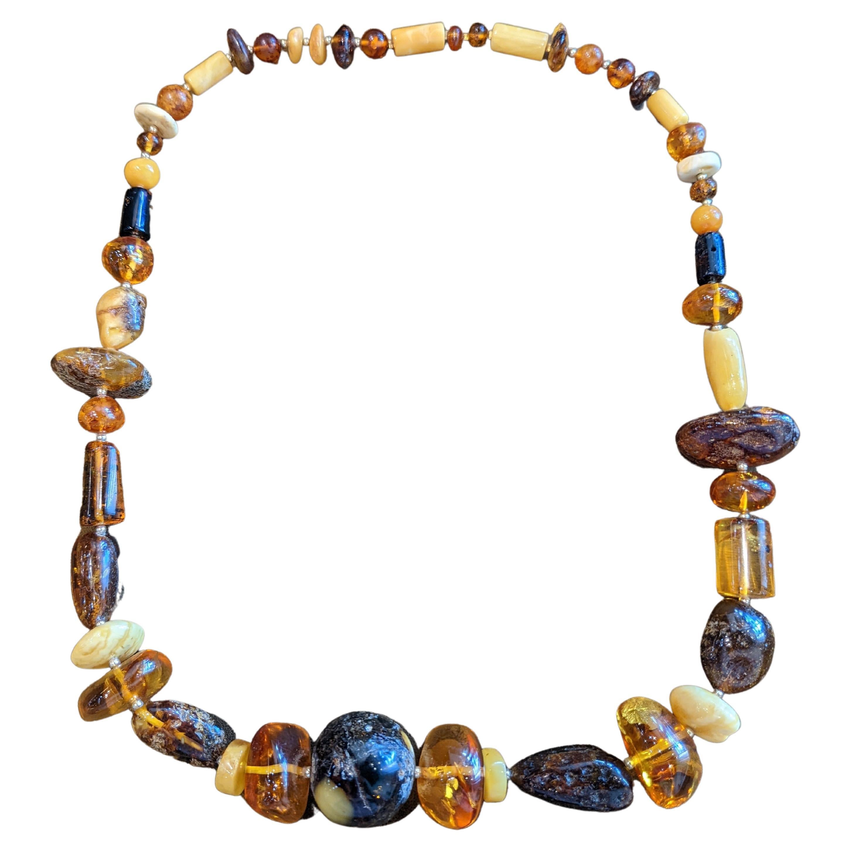 Natural Baltic Assorted Amber Bead Necklace